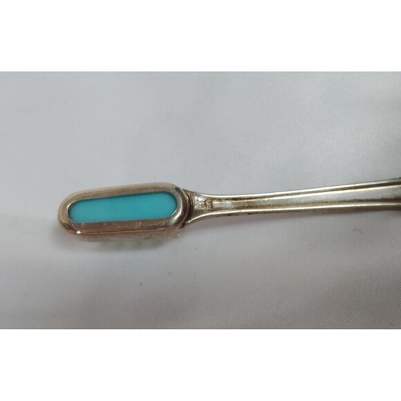Vintage Sterling Silver Child's Toothbrush Collectible W/ Turquoise Accent & Sof - Picture 3 of 6